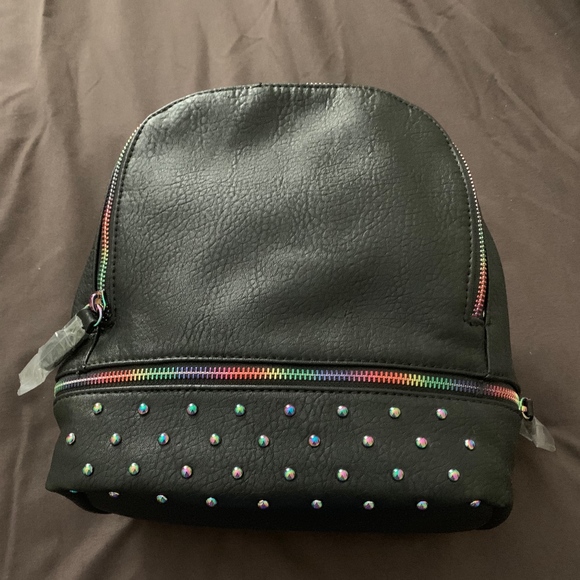 bp Handbags - New Black and Rainbow Zippered Backpack